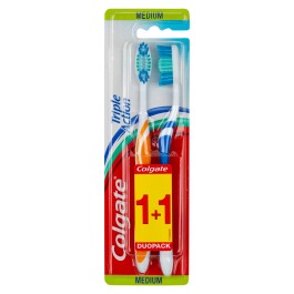 Colgate Triple Action Medium Toothbrush 1+1 Free
